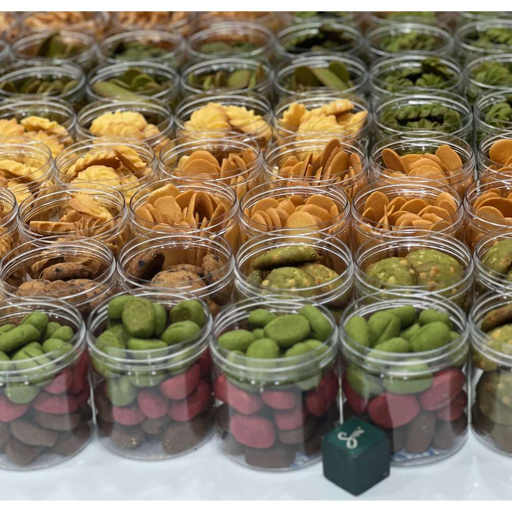 Coffee bean cookies Sari Bakery Coffee bean cookies tại Sari Bakery đóng hũ, bánh cookies hạt cà phê nhiều màu vị.