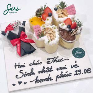 4 ly tim mix vị trang trí tiệc sinh nhật