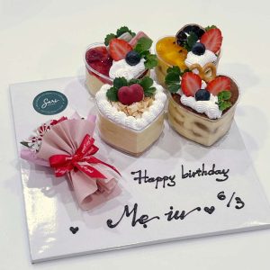 Set bánh ly tim mix vị trang trí theo yêu cầu