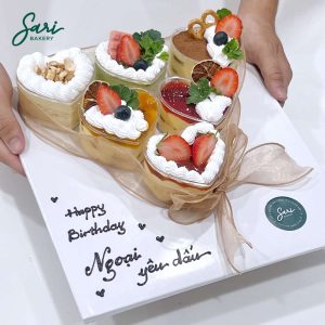 Set 6 ly tim mix vị bán chạy tại Sari Bakery