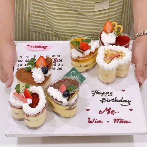 6 ly tim mix vị bánh mousse tiramisu cheesecake