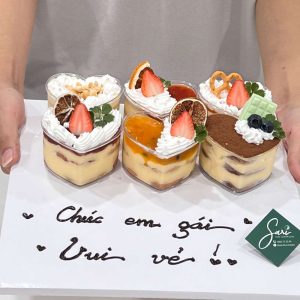 Set 6 ly tim mix vị thích hợp cho tiệc sinh nhật nhỏ, tiệc gia đình hoặc tặng người thân.