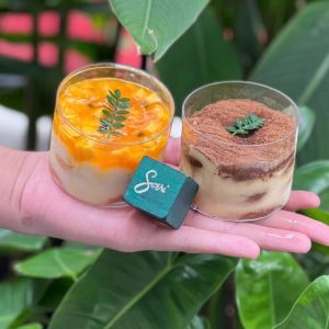 Set tiramisu nhiều vị tại Sari Bakery gồm nhiều hương vị trái cây và chocolate