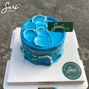 Bánh bento mini kem xanh đậm trang trí đơn giản – Sari Bakery Gò Vấp