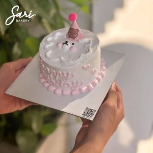 Bánh bento mini kem hồng pastel phong cách dễ thương – Sari Bakery Gò Vấp