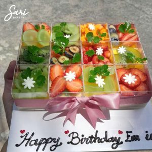 set panna cotta ly vuông cao cấp trang trí trái cây