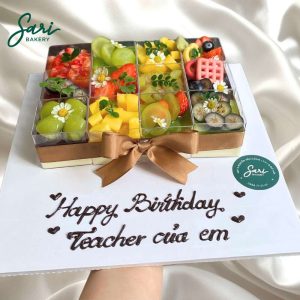 set panna cotta ly vuông trang trí đẹp cho sinh nhật