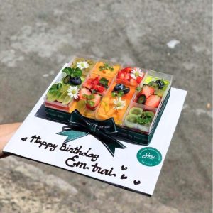 panna cotta ly vuông trái cây nhiều màu – set 12 ly