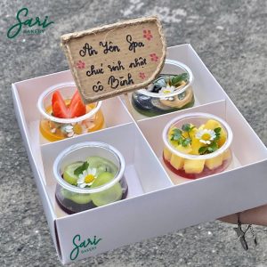 Set 4 panna cotta hũ tròn nhiều vị trái cây mát lạnh tại Sari Bakery