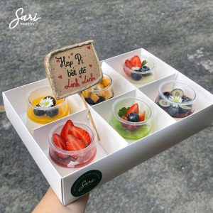 Set 6 panna cotta hũ tròn decor quà tặng sinh nhật