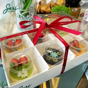 Set 6 panna cotta hũ tròn decor kèm hộp sang trọng