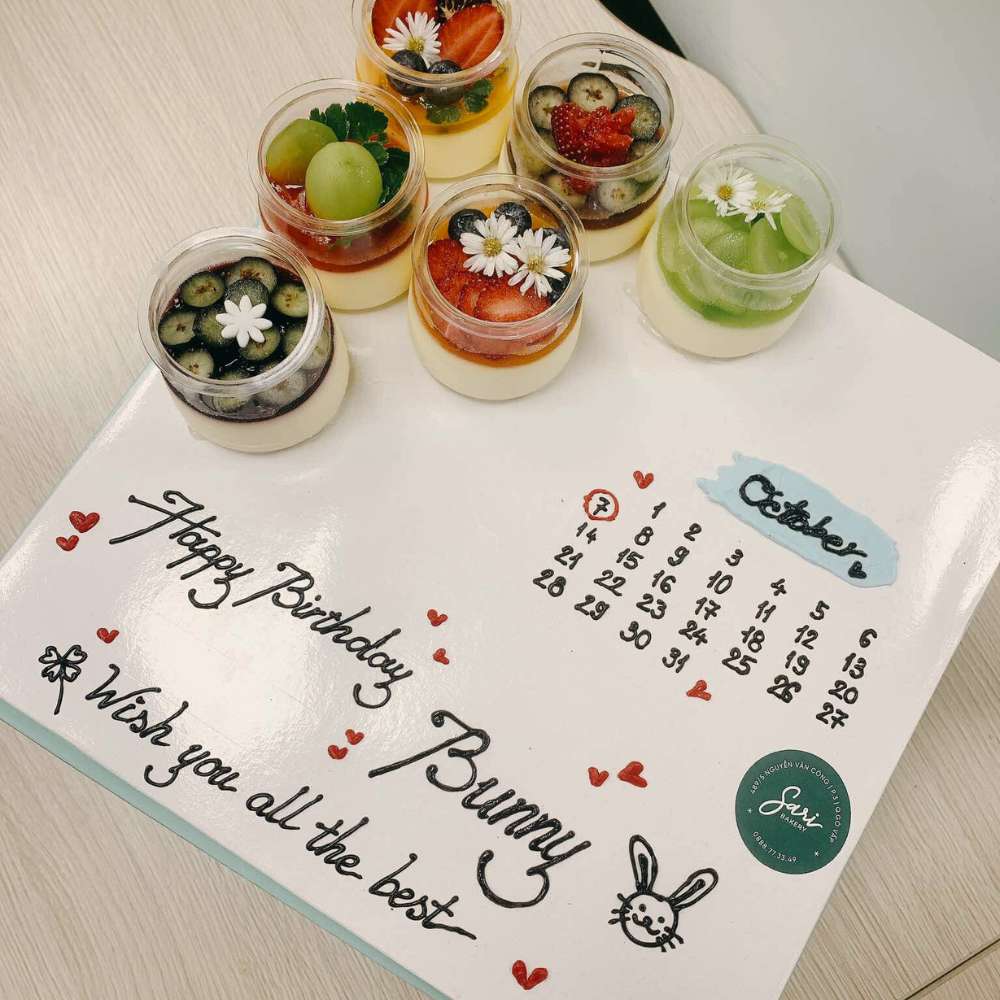 Set panna cotta hũ tròn 6 ly cho tiệc Set 6 panna cotta hũ tròn decor dùng cho tiệc nhỏ