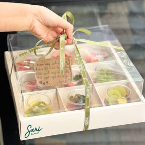 Set 9 panna cotta hũ tròn decor giao bánh trong ngày Sari Bakery