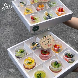 Set 9 panna cotta hũ tròn bánh lạnh bán chạy Sari Bakery