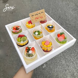 Set panna cotta hũ tròn 9 ly decor cho sinh nhật