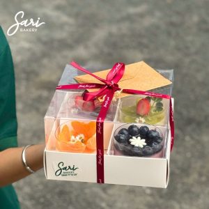 Bánh sinh nhật mini hũ tròn mix vị decor xinh tại Sari Bakery