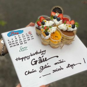 Set bánh sinh nhật 4 ly tim mix vị dùng cho sinh nhật cá nhân
