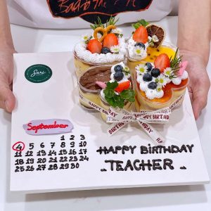 Set bánh sinh nhật 4 ly tim mix vị bánh lạnh nhiều hương vị