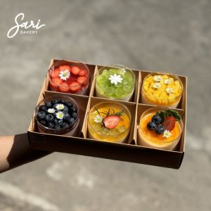 Set bánh sinh nhật 6 hũ tròn mix vị trang trí đẹp mắt