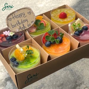 Bánh sinh nhật mini 6 hũ tròn mix vị dễ ăn dễ chia