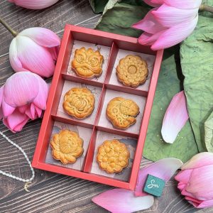 Hộp Trung Thu Sari Mini 6 bánh thường truyền thống, mẫu 1